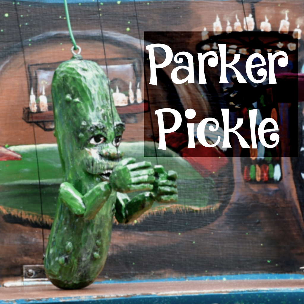 Parker Pickle, a talking pickle puppet